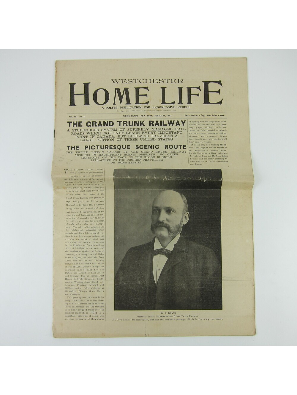Antique 1903 Westchester Home Life Monthly Journal Grand Trunk Railway WE Davis